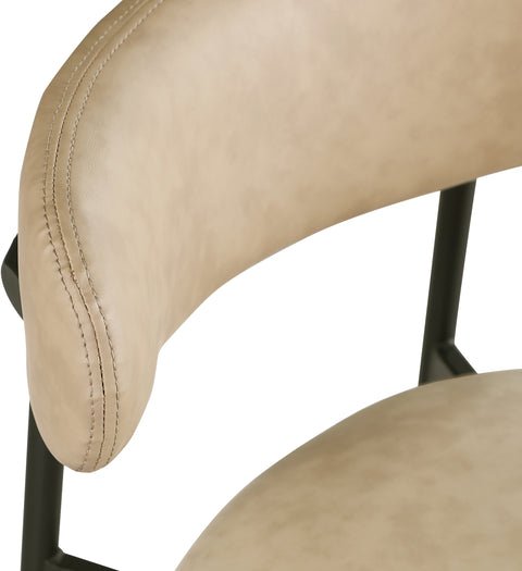 Opal Tan Vegan Leather Upholstered Bar Stool, 2-Piece