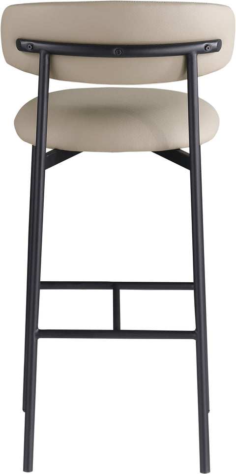 Opal Taupe Vegan Leather Upholstered Bar Stool, 2-Piece (Style 2)