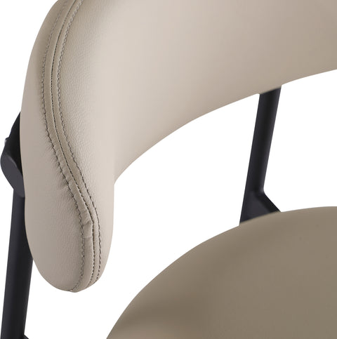 Opal Taupe Vegan Leather Upholstered Bar Stool, 2-Piece (Style 2)