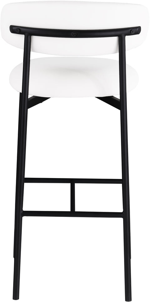Opal White Vegan Leather Upholstered Bar Stool, 2-Piece (Style 2)