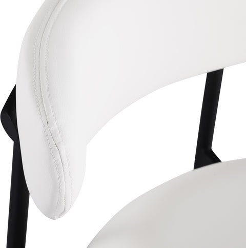 Opal White Vegan Leather Upholstered Bar Stool, 2-Piece (Style 2)