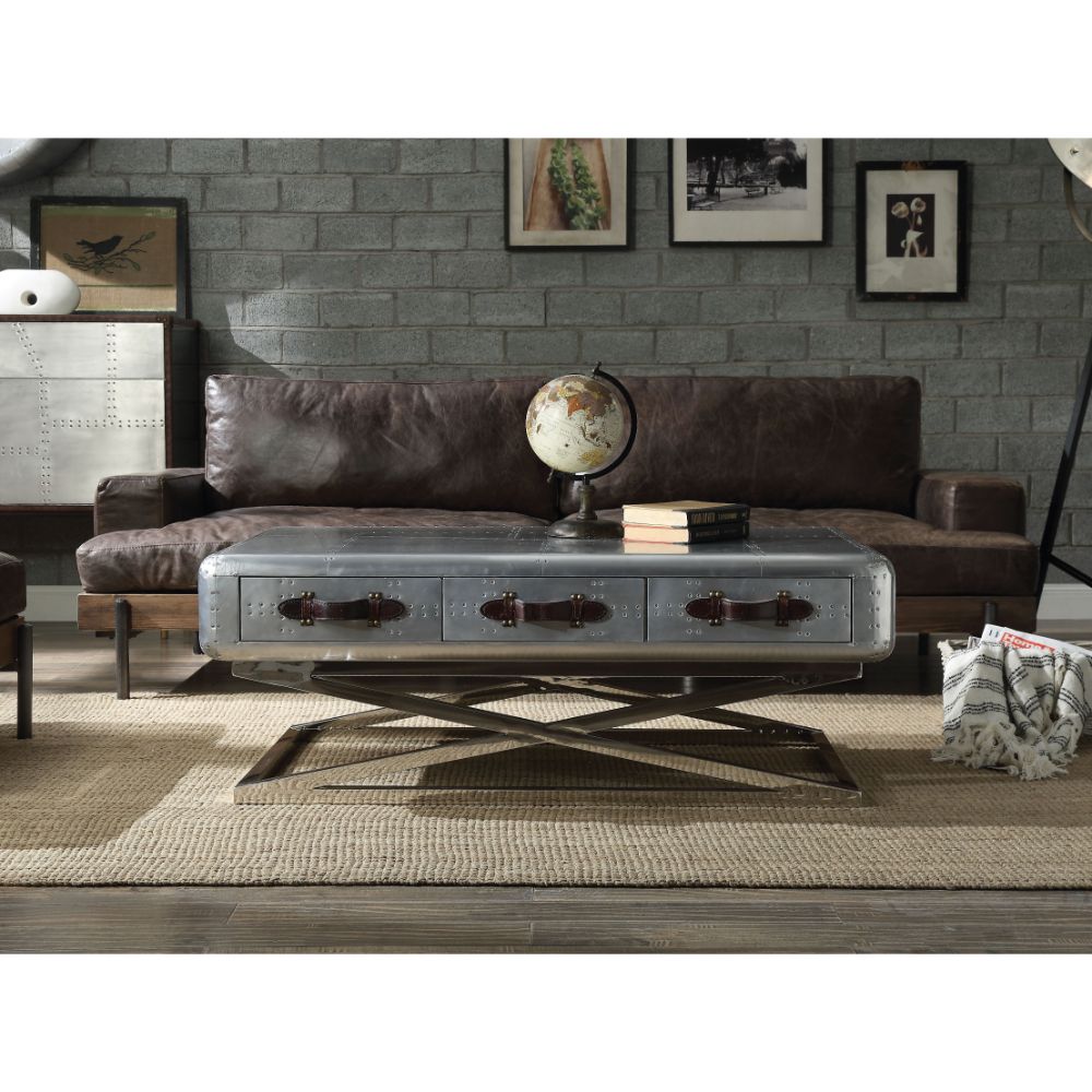 arcadia coffee table, aluminum