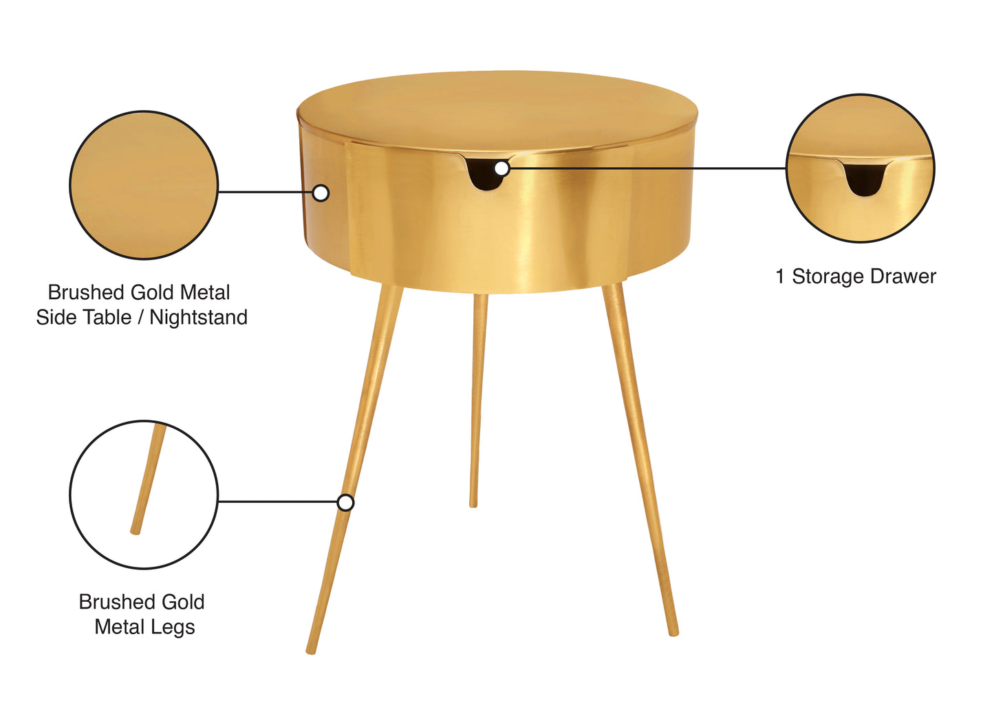 cane gold night stand gold