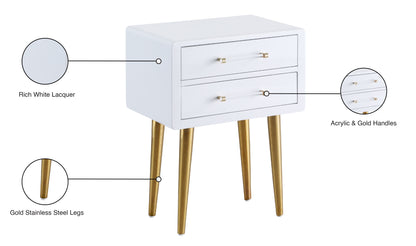 Tarzan White Laquer with Gold Side Table