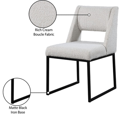 Mykonos Cream Boucle Fabric Dining Chair C