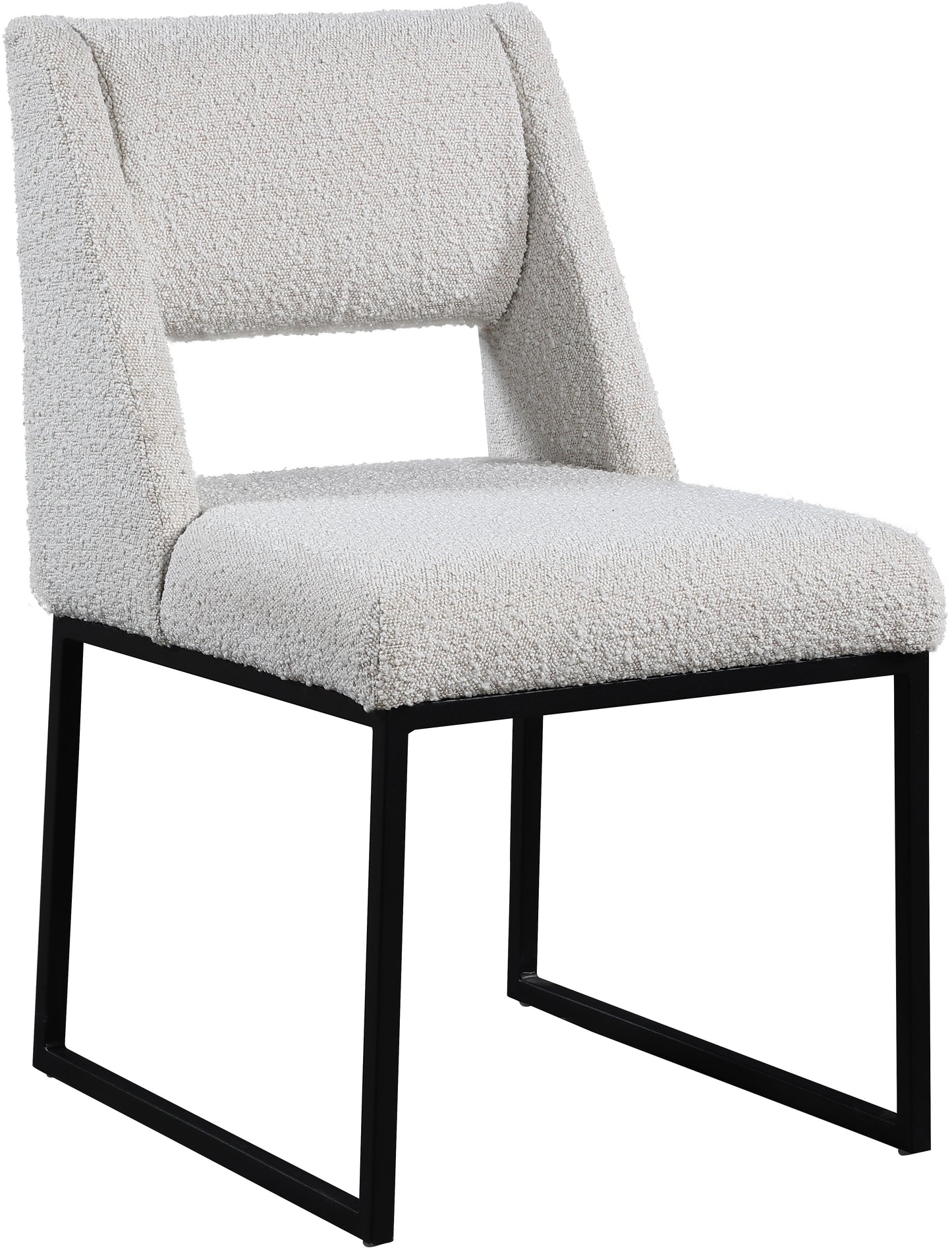 mykonos cream boucle fabric dining chair c