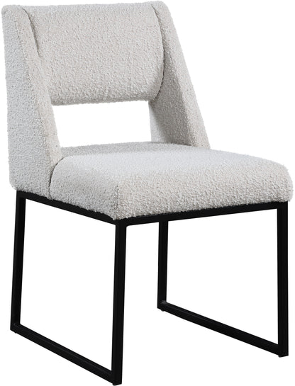 Mykonos Cream Boucle Fabric Dining Chair C