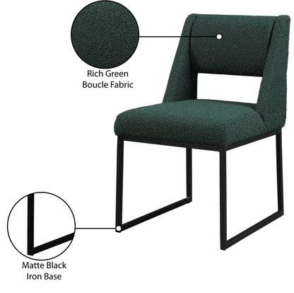 Mykonos Green Boucle Fabric Dining Chair C