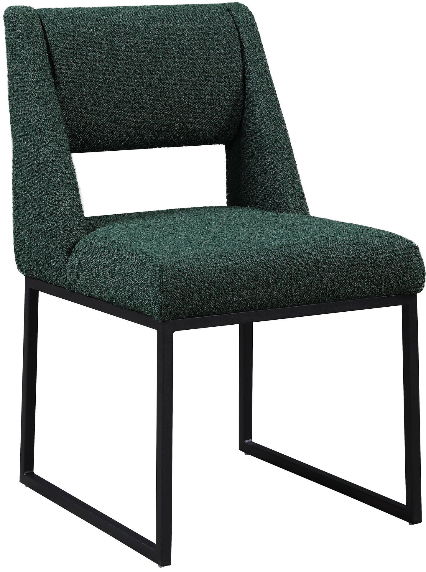 mykonos green boucle fabric dining chair c