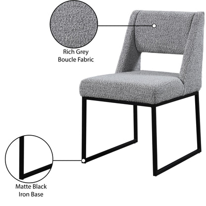 Mykonos Grey Boucle Fabric Dining Chair C