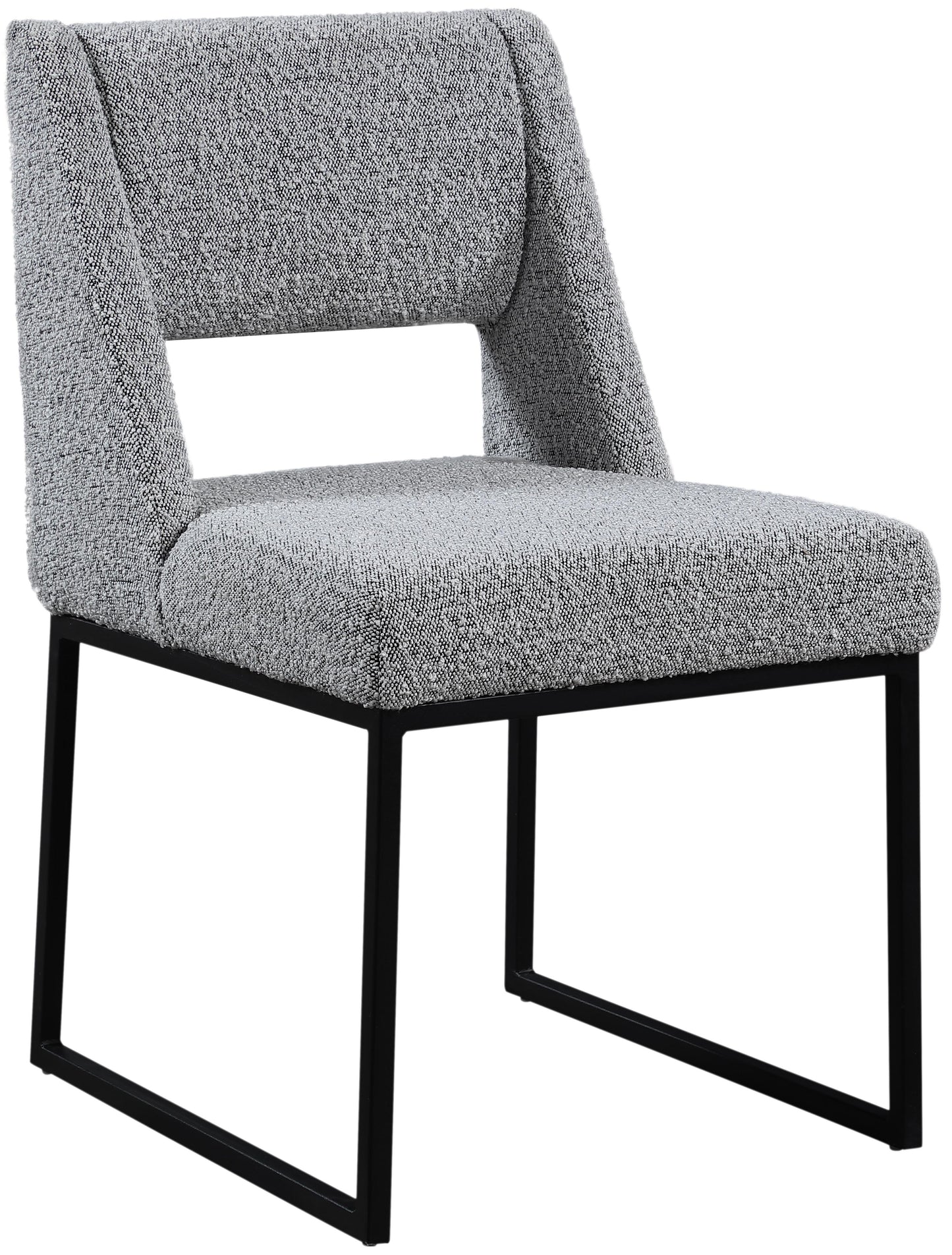 mykonos grey boucle fabric dining chair c