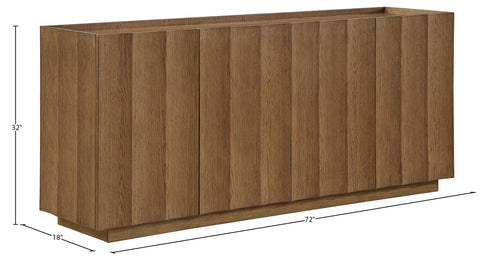 Lennox Brown Oak Veneer And Solid Wood Sideboard / Buffet, 1 Piece