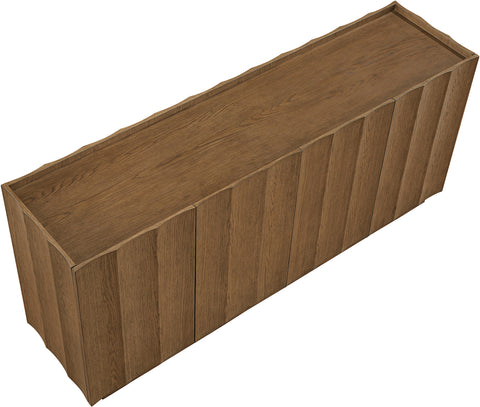 Lennox Brown Oak Veneer And Solid Wood Sideboard / Buffet, 1 Piece