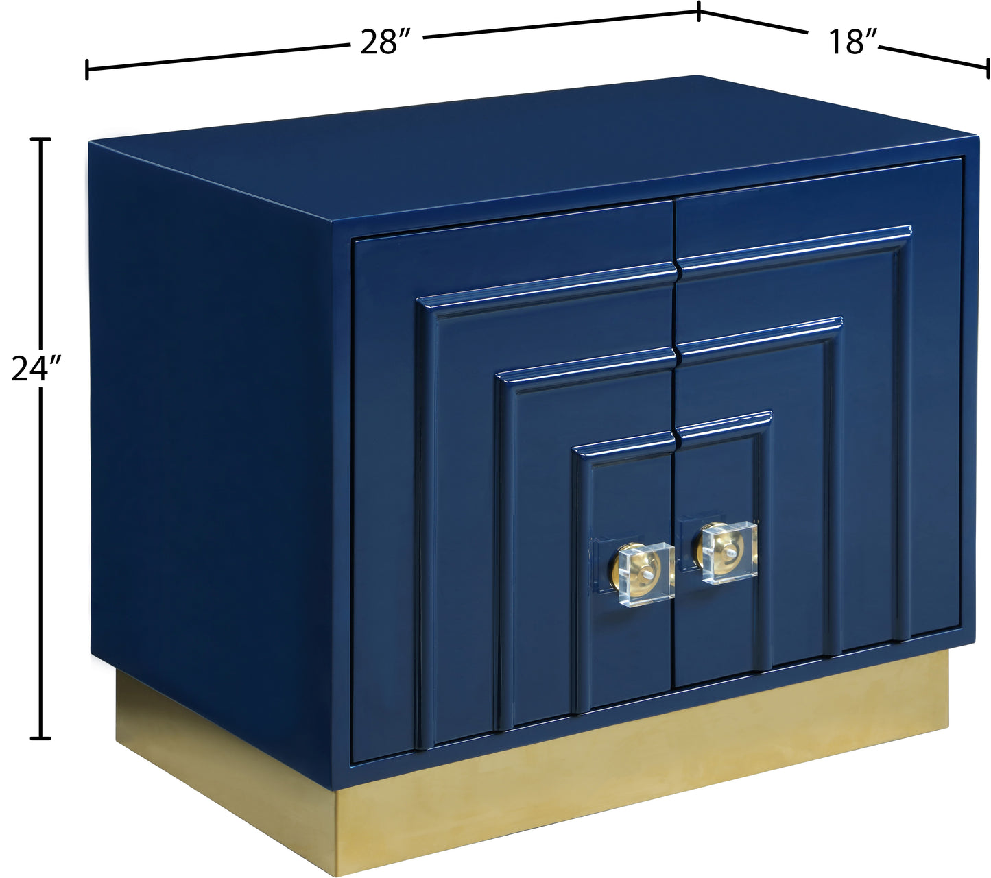 esme navy lacquer side table