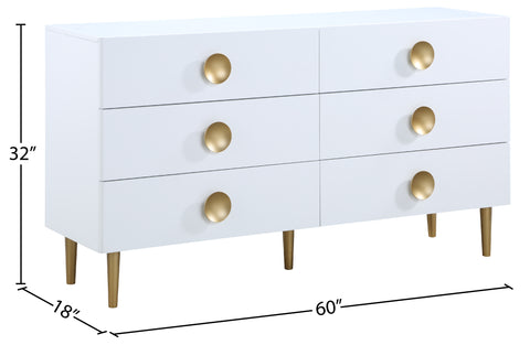 Darcy White Wood Veneer Dresser, 1 Piece