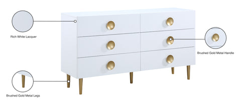 Darcy White Wood Veneer Dresser, 1 Piece