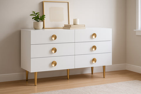 Darcy White Wood Veneer Dresser, 1 Piece