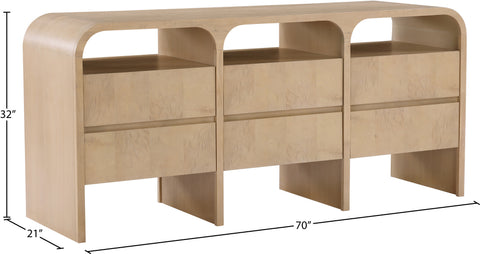 Lennox Natural Solid Wood And Veneer Dresser, 1 Piece