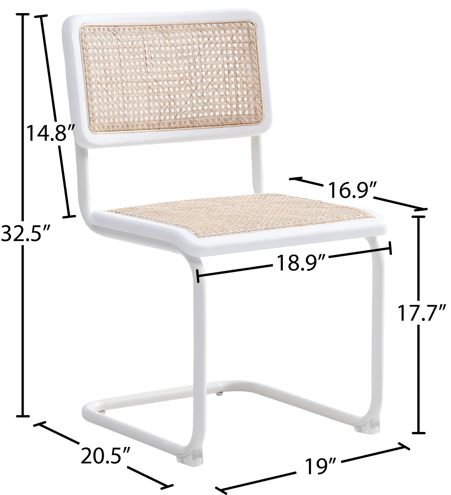 silverton white powder coating dining chair c