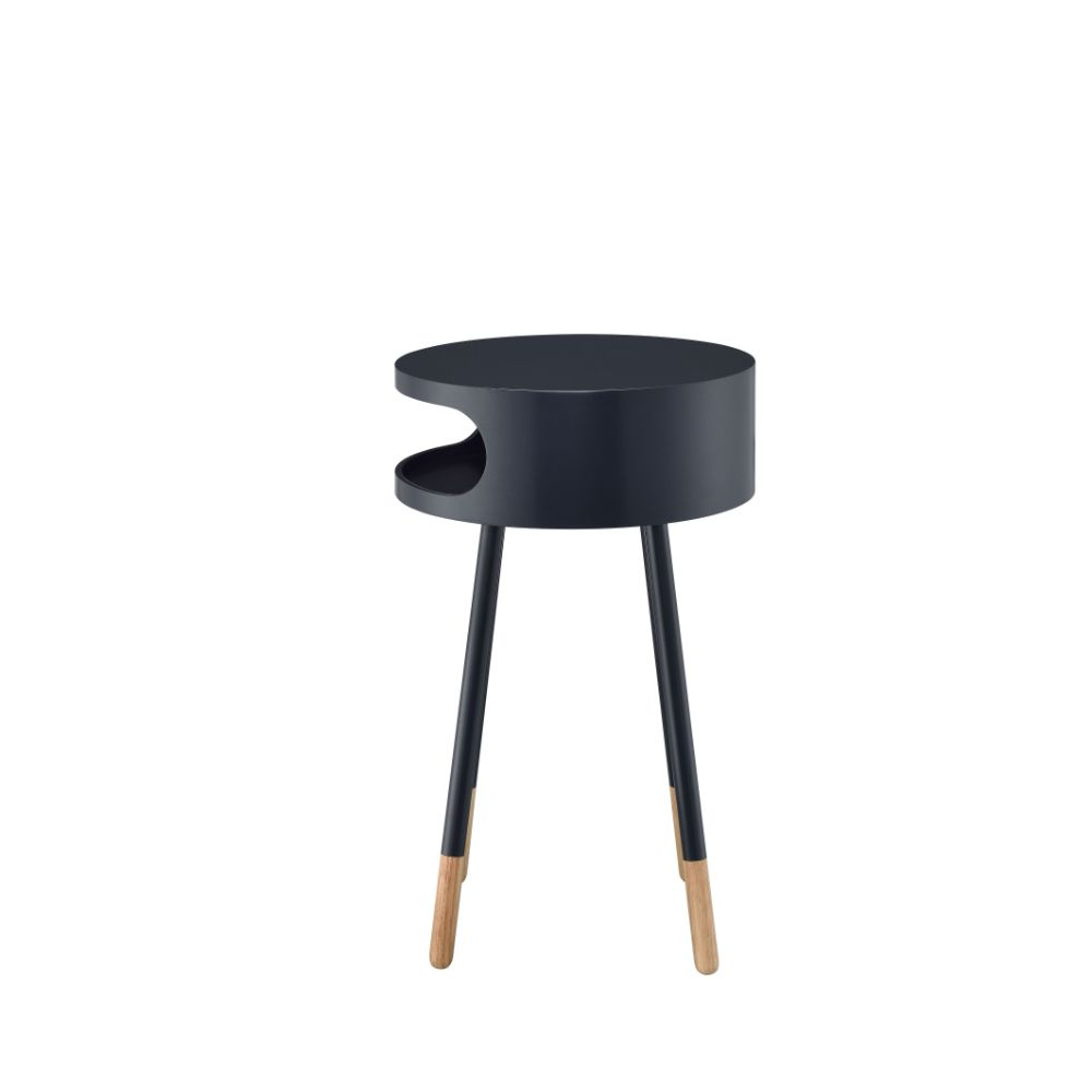 jacop accent table, black & natural finish