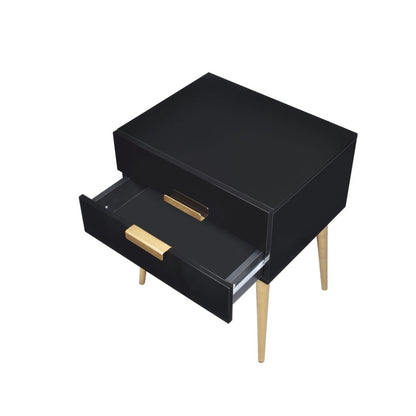 Jago End Table, Black & Gold Finish