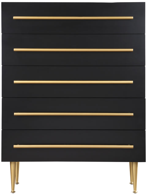 Rhea Black Wood Veneer And Iron Chest, 1 Piece