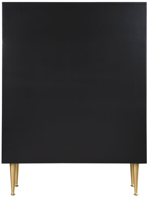 Rhea Black Wood Veneer And Iron Chest, 1 Piece