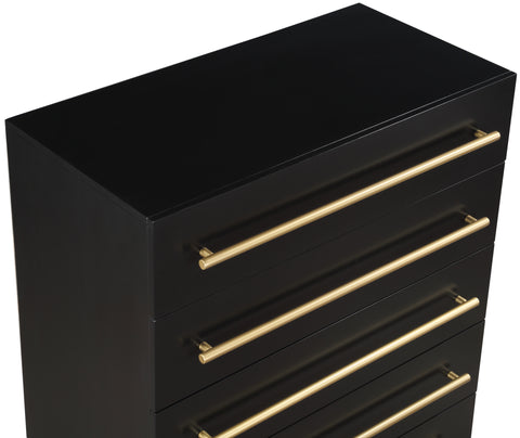 Rhea Black Wood Veneer And Iron Chest, 1 Piece