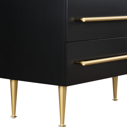 Rhea Black Wood Veneer And Iron Dresser, 1 Piece