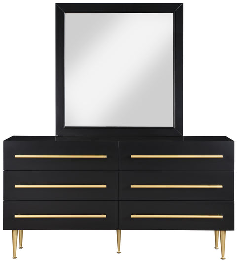 Rhea Black Wood Veneer And Iron Dresser, 1 Piece