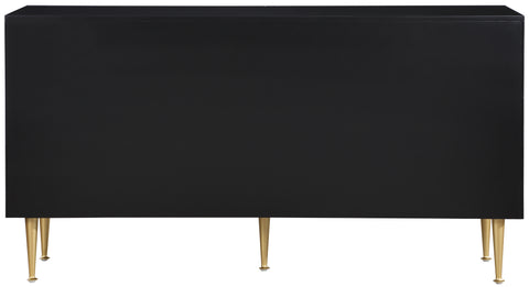 Rhea Black Wood Veneer And Iron Dresser, 1 Piece