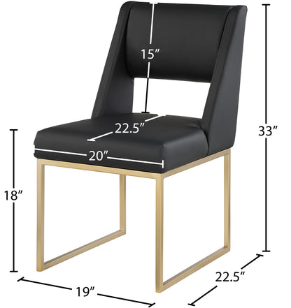 Mykonos Black Faux Leather Dining Chair C