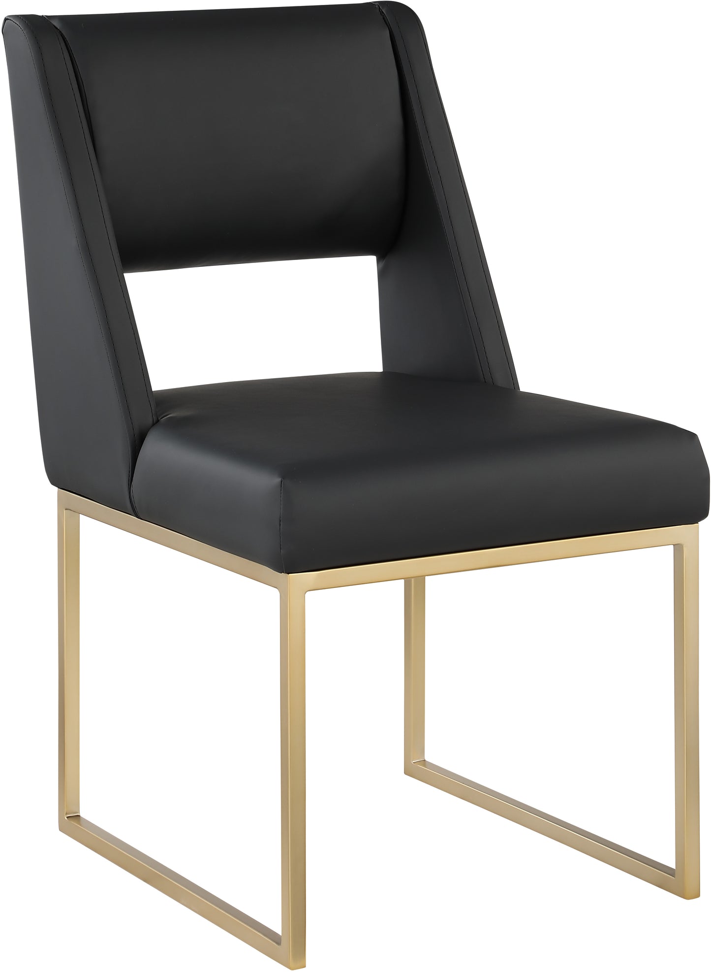 mykonos black faux leather dining chair c