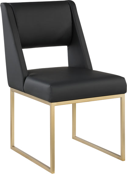 Mykonos Black Faux Leather Dining Chair C