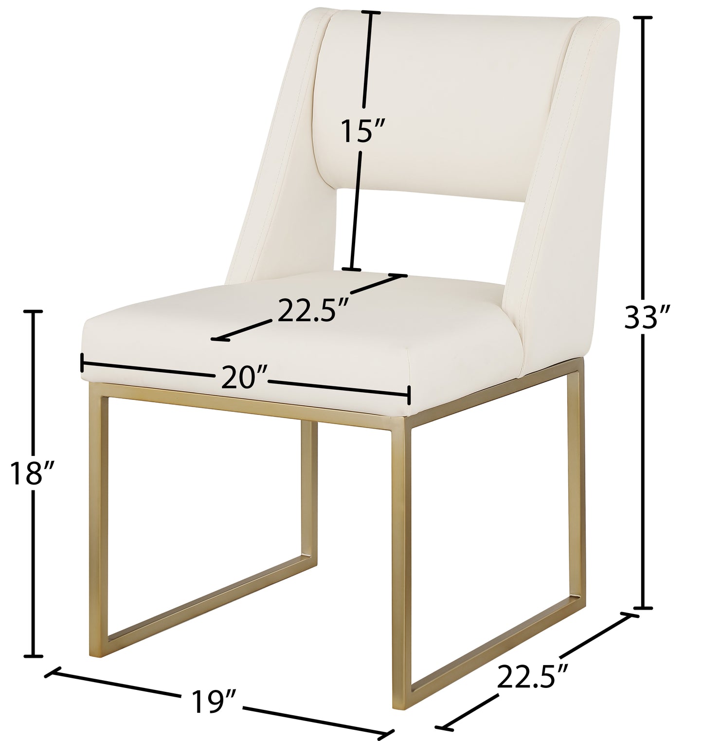 mykonos cream faux leather dining chair c