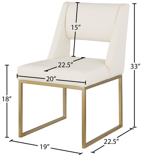 Mykonos Cream Faux Leather Dining Chair C