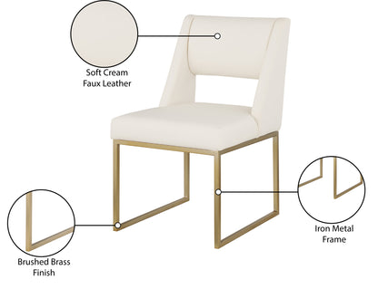 Mykonos Cream Faux Leather Dining Chair C