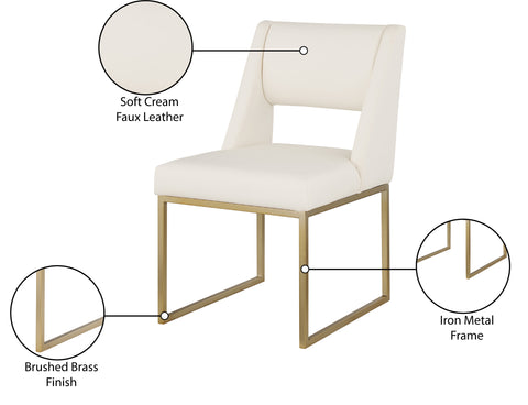 Mykonos Cream Faux Leather Dining Chair C