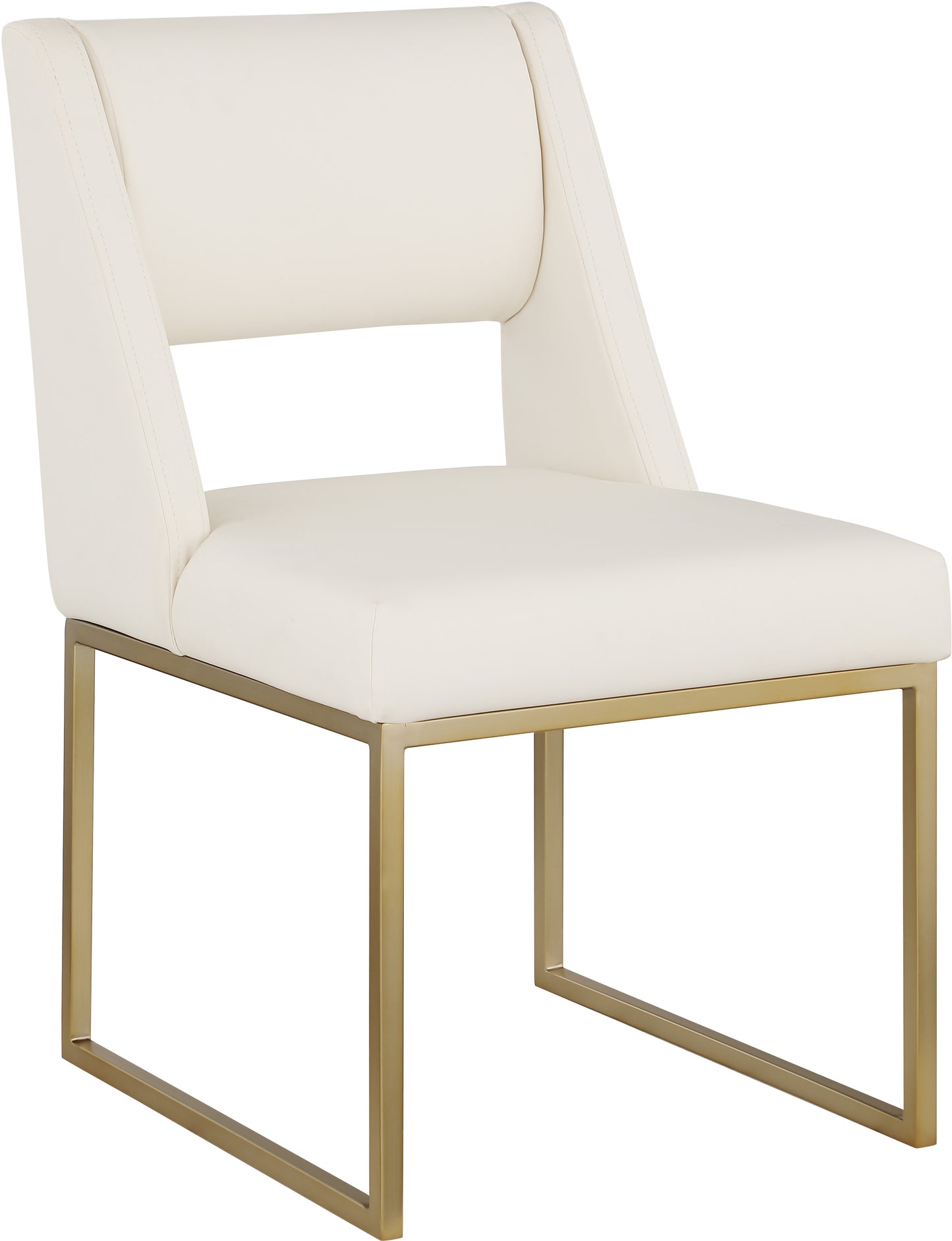 mykonos cream faux leather dining chair c