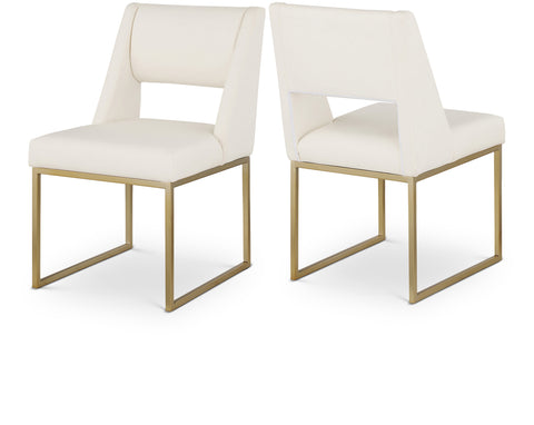 Alden Cream Vegan Leather Upholstered Dining Chair, 2-Piece