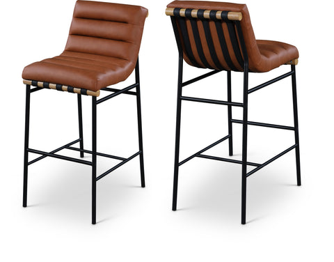 Lennox Cognac Boucle Fabric Upholstered Bar Stool, 1 Piece