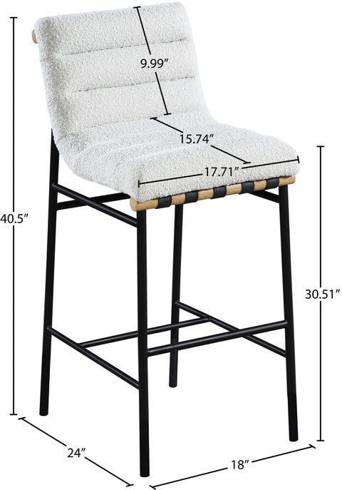 Hannah Cream Boucle Fabric Bar Stool C