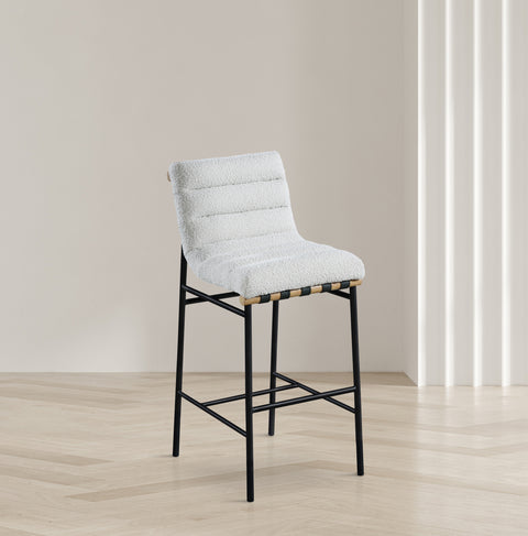 Hannah Cream Boucle Fabric Bar Stool C