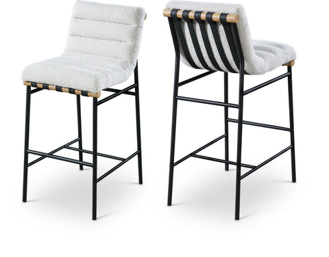 Lennox Cream Boucle Fabric Upholstered Bar Stool, 1 Piece