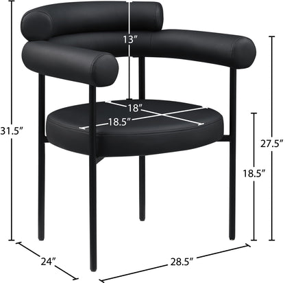 Santorini Black Vegan Leather Dining Chair