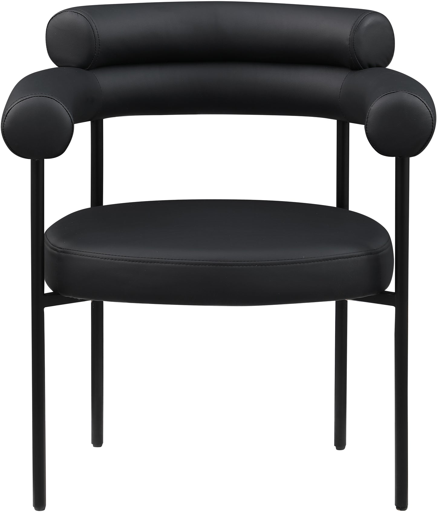 santorini black vegan leather dining chair