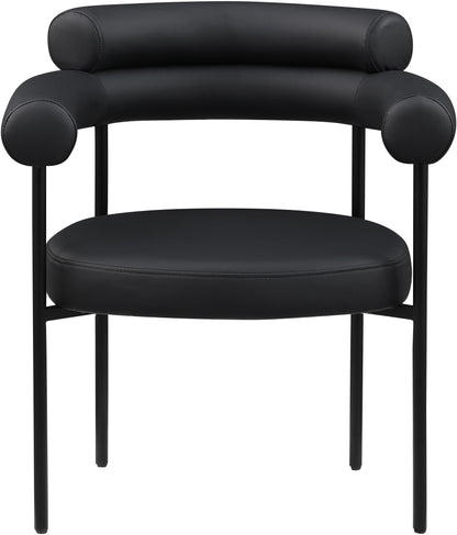 Santorini Black Vegan Leather Dining Chair