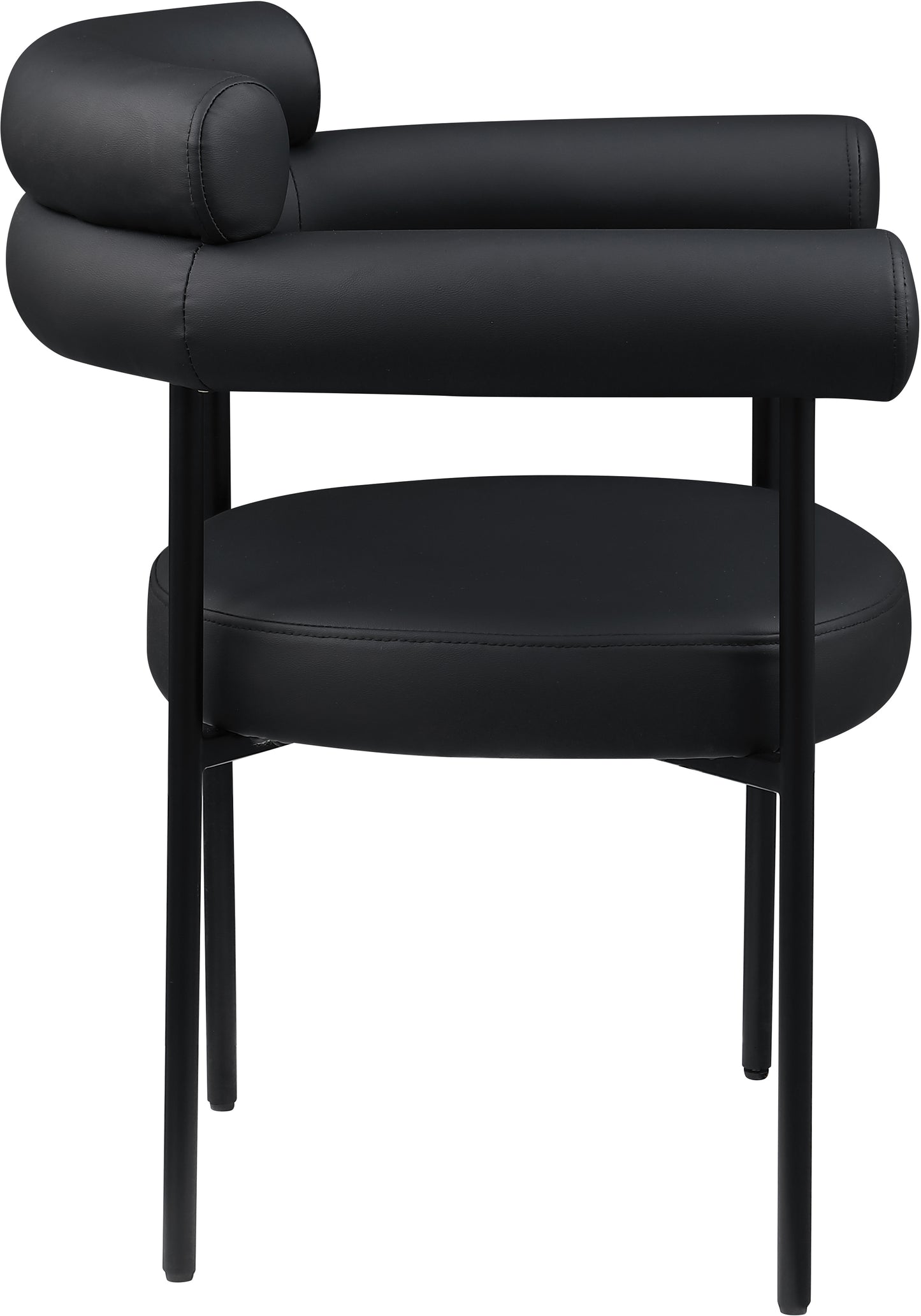 santorini black vegan leather dining chair