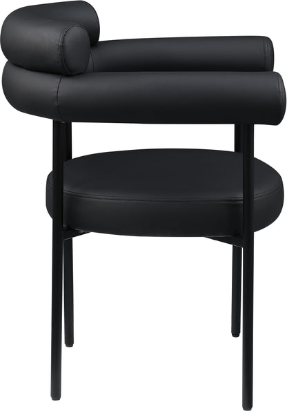 Santorini Black Vegan Leather Dining Chair