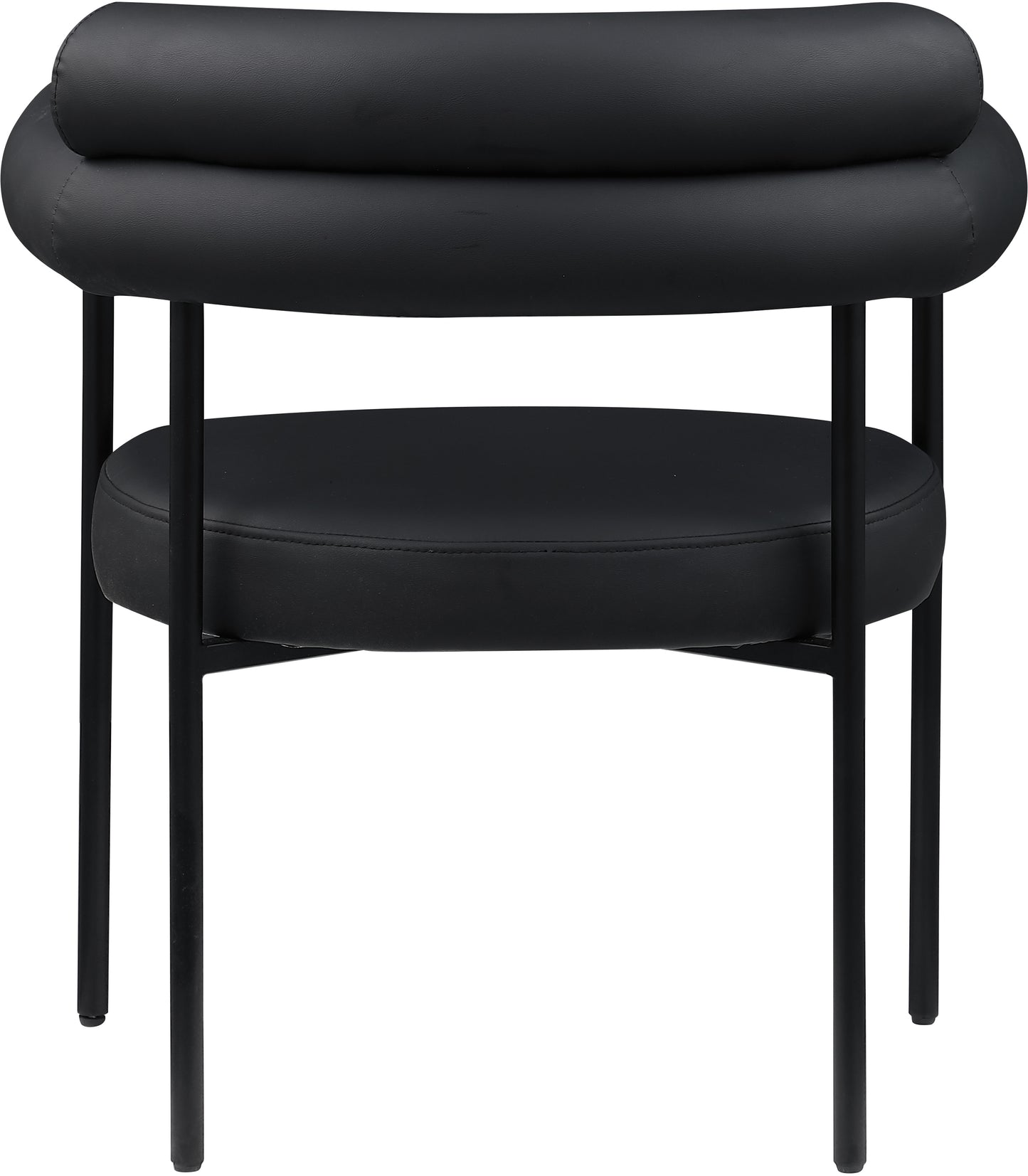 santorini black vegan leather dining chair